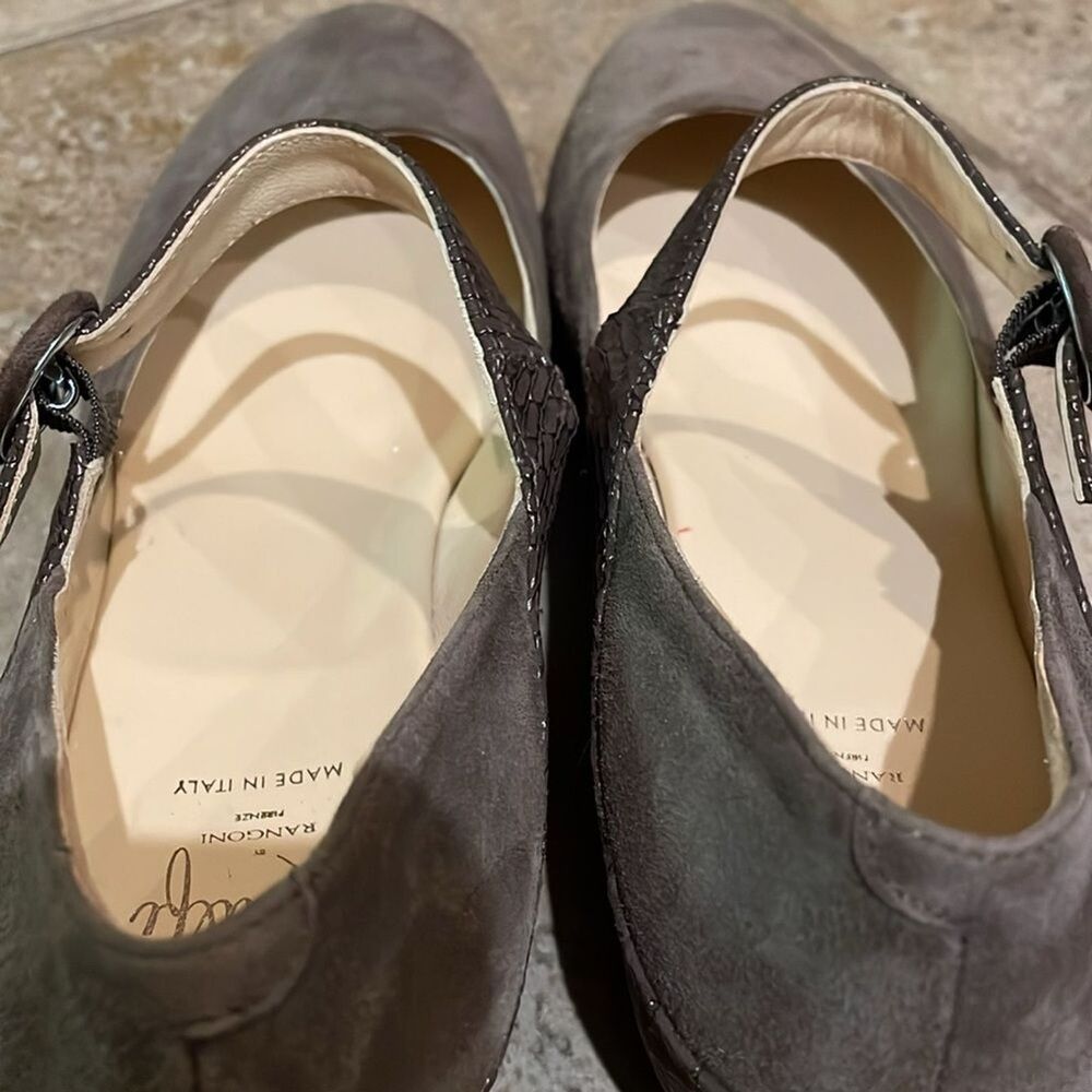 Amalfi by Rangoni Taupe Brown Suede Leather Wedge Mary Jane Shoe Womens 8.5N - Picture 7 of 13